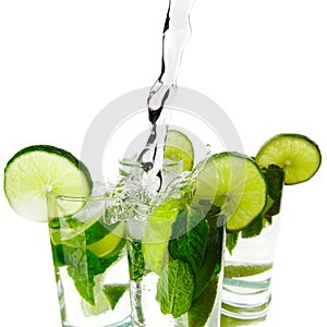 Making mojito cocktails