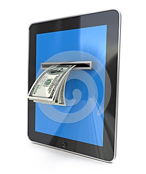 Making money online - withdrawing dollars from tablet pc compute