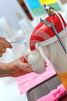 Oxygen cocktail - an oxygenated drink that forms a foamy `cap