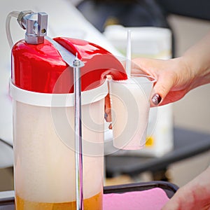 Oxygen cocktail - an oxygenated drink that forms a foamy `cap