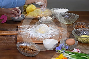 Making pastry in the kitchen