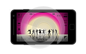 Making photoes on mobile device concept