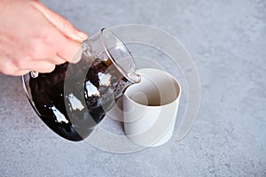 Making pour-over coffee with a hario V60 dripper