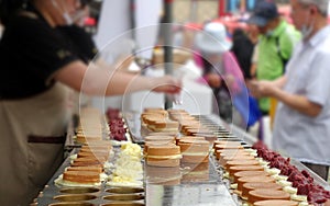 Making Red Bean Cakes