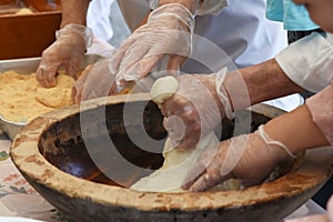 Making rice cake