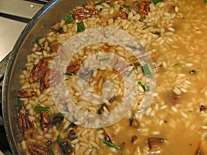 Making risotto - frying arborio rice