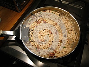Making risotto frying arborio rice