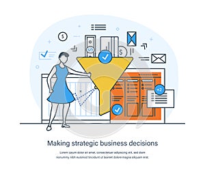 Making strategic business decisions process, tactic or strategy planning