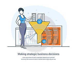 Making strategic business decisions process, tactic or strategy planning