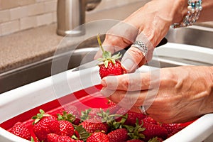 Making strawberry jam