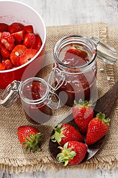Making strawberry jam