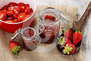 Making strawberry jam