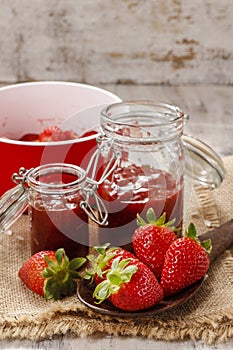 Making strawberry jam