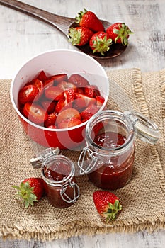 Making strawberry jam