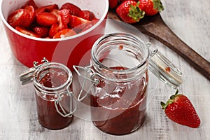 Making strawberry jam