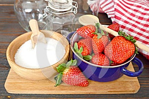 Making strawberry jam