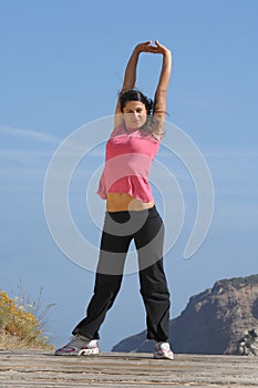 making stretching movements photo