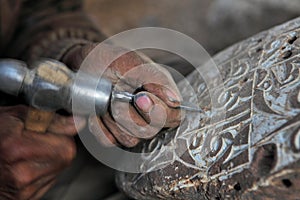 Making Tibetan Buddhist Mani Stone