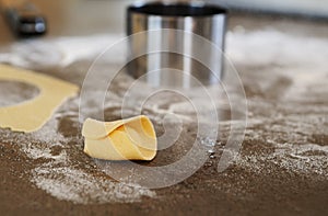 Making of tortellini.