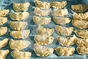 making traditional blueberry dumplings pierogi varenky at home