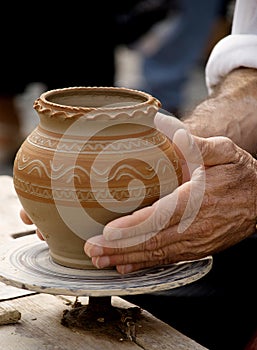 Making traditional pottery