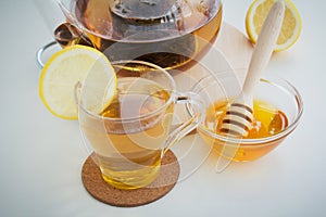 Making of valerian infusion tea set