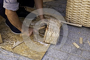 Making wicker baskets