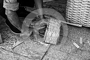 Making wicker baskets