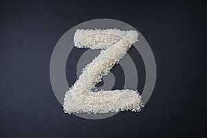 Making the Z capital letter by formed rice seeds