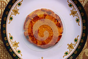 Makki ki roti on plastic plate