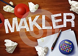 Makler desktop memo calculator office think organize