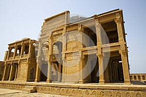 Makli necropolis in Pakistan. Monumental funeral architecture