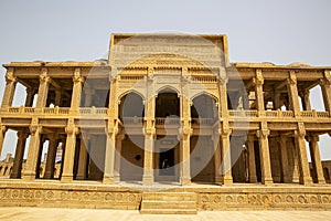 Makli necropolis in Pakistan. Monumental funeral architecture