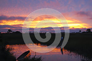 Makoro in Sunset - Okavango Delta - Botswana