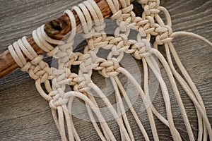 Macrame tapestry in the making photo