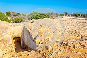 Makronissos tombs near Ayia Napa on Cyprus photo