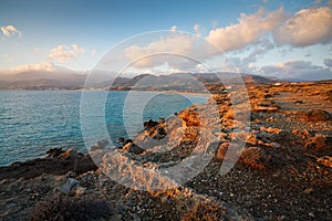 Makry Gialos Bay in Crete, Greece.