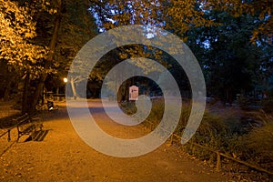 Maksimir park at night