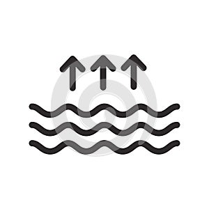 Wave icon vector. Line water wave symbol