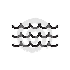 Wave icon vector. Line water wave symbol