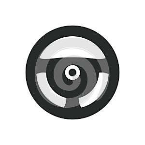 Steering wheel icon. Vector illustration on isolated white background