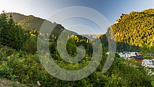 Mala Fatra mountains with few houses of Terchova village in Slovakia