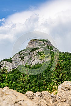 Mala Fatra National Park, Kis-Rozsutec, Maly Rozsutec mountain peak, view from the glade below the peak during trekking