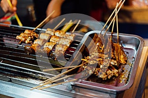 Mala grilled meat with sichuan pepper at market