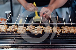 Mala grilled meat with sichuan pepper at market