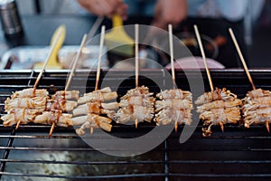 Mala grilled meat with sichuan pepper at market