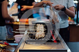 Mala grilled meat with sichuan pepper at market