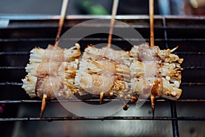 Mala grilled meat with sichuan pepper at market