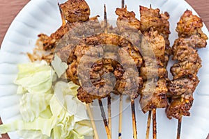 Mala grilled meat with sichuan pepper at market