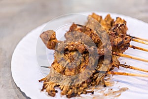 Mala grilled meat with sichuan pepper at market